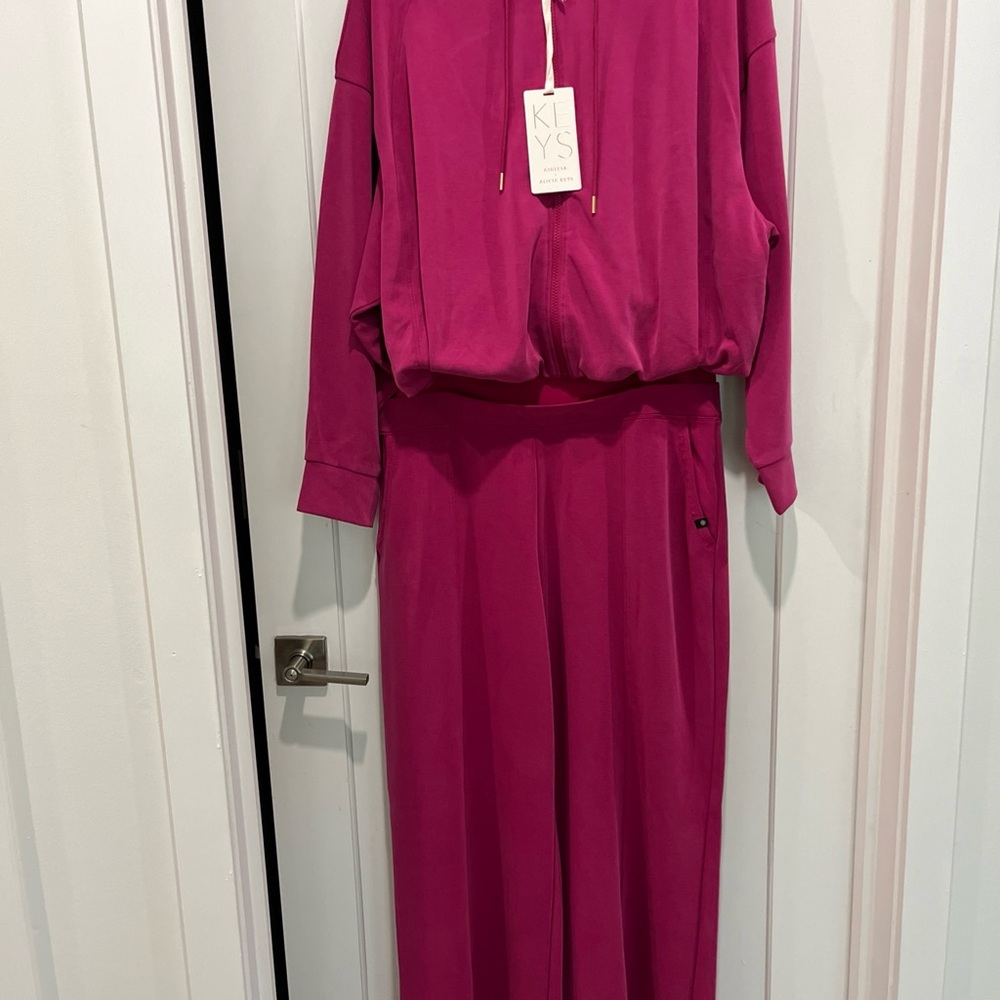 Athleta x Alicia Keys Magenta Hoodie and Pants